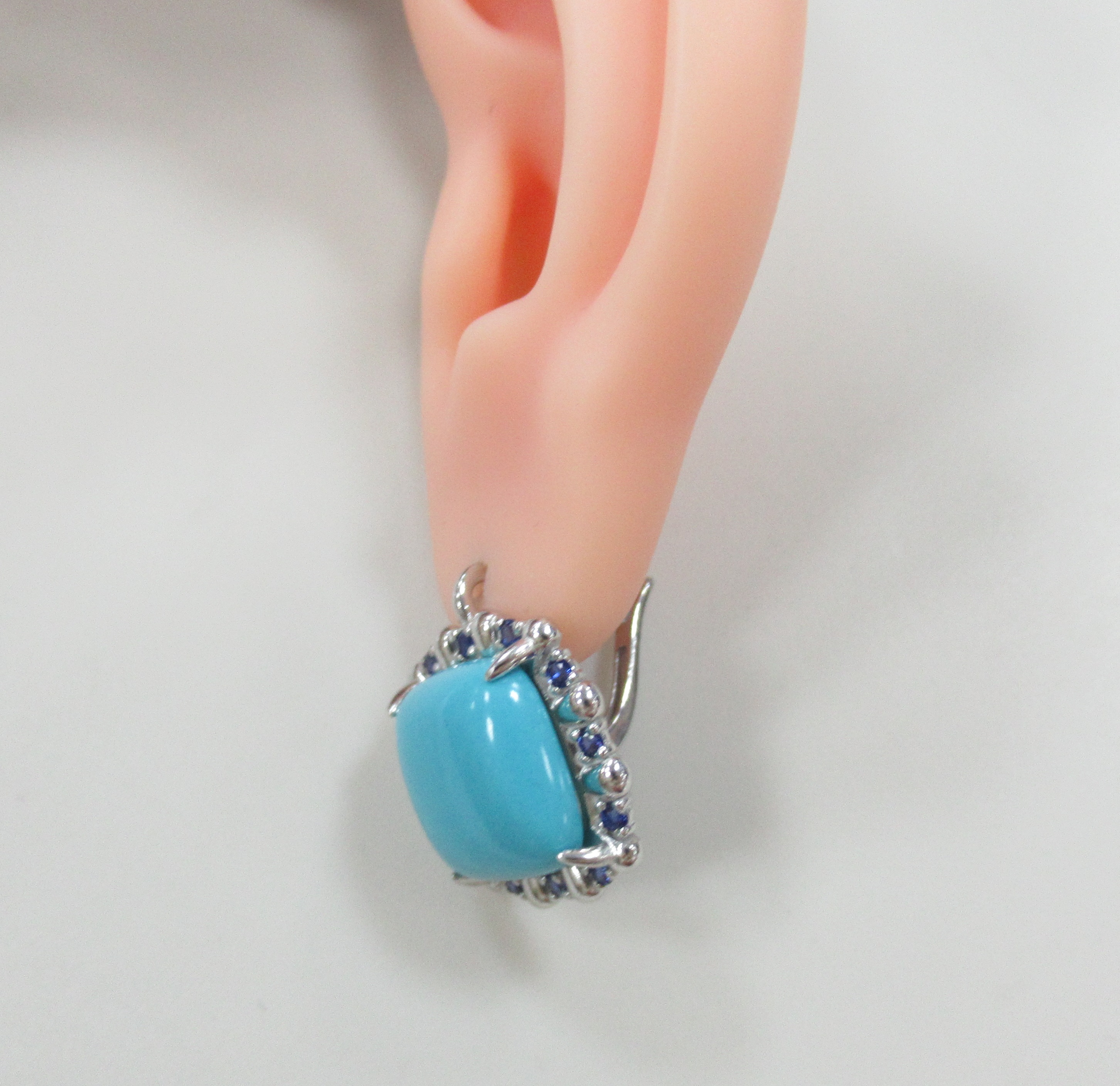 Серебряные серьги с бирюзой